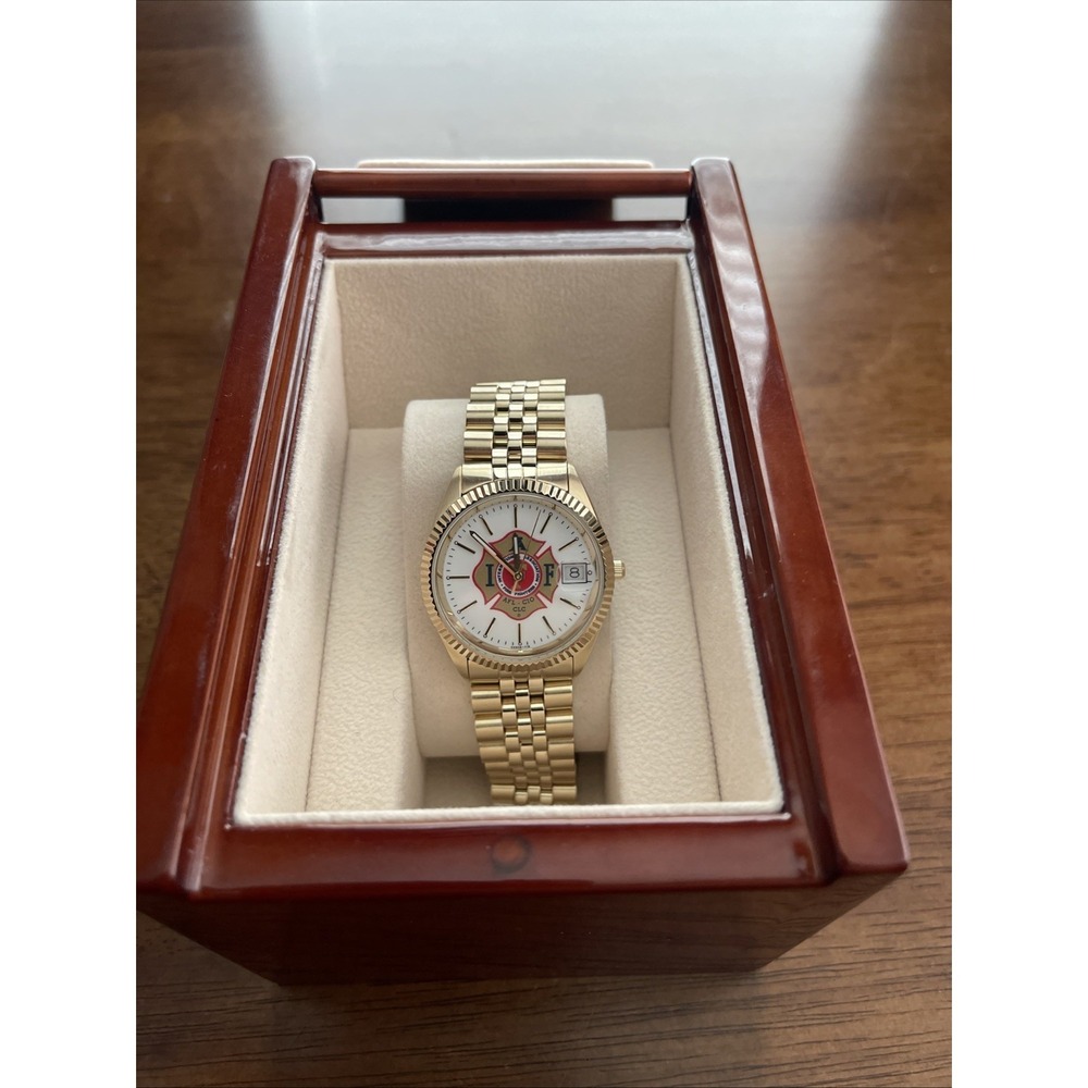 IAFF International Association Of Firefighters Vintage Watch With Case